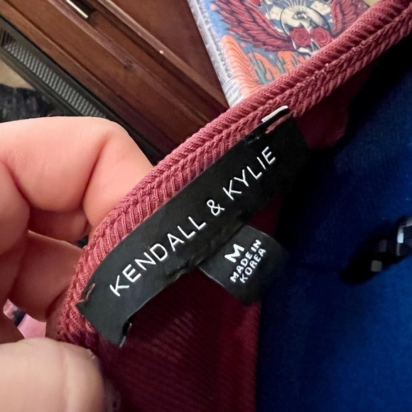 One-of-a-kind!! Hand embroidered Grateful Dead bolt -Kendall + Kylie dress sz M - Picture 5 of 5